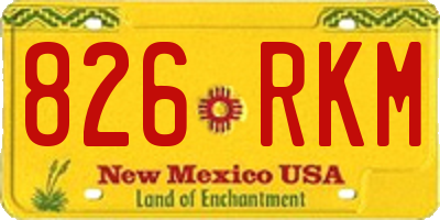 NM license plate 826RKM