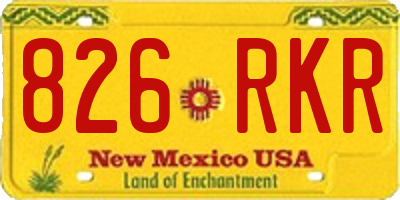 NM license plate 826RKR