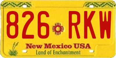 NM license plate 826RKW