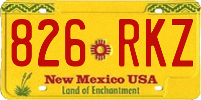 NM license plate 826RKZ