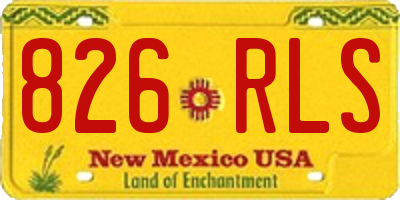 NM license plate 826RLS