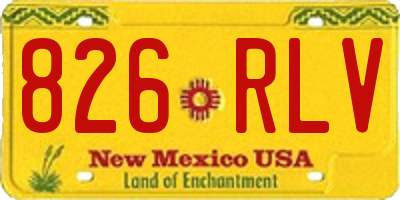 NM license plate 826RLV