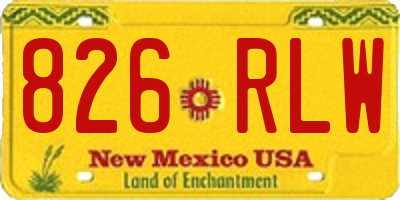 NM license plate 826RLW