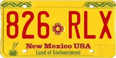 NM license plate 826RLX