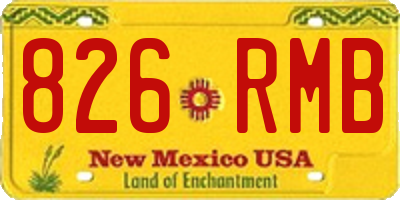NM license plate 826RMB