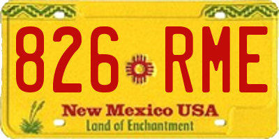 NM license plate 826RME