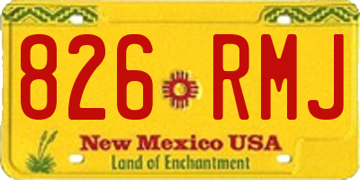 NM license plate 826RMJ