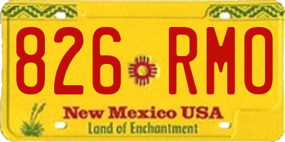 NM license plate 826RMO