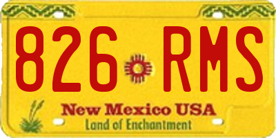 NM license plate 826RMS