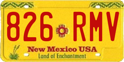 NM license plate 826RMV