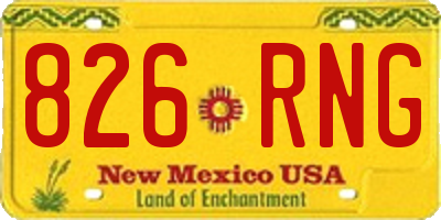 NM license plate 826RNG