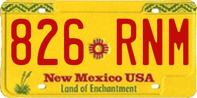 NM license plate 826RNM
