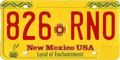 NM license plate 826RNO