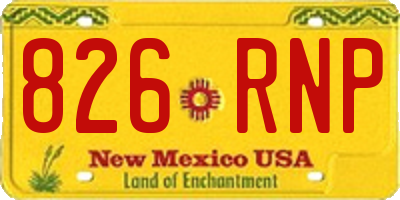 NM license plate 826RNP