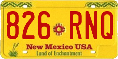 NM license plate 826RNQ