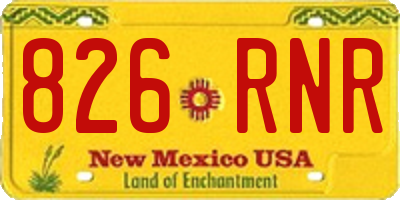 NM license plate 826RNR