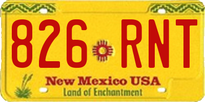NM license plate 826RNT