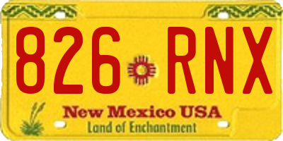 NM license plate 826RNX