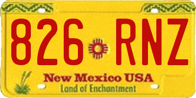 NM license plate 826RNZ