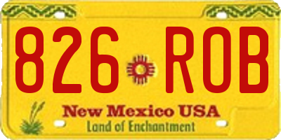 NM license plate 826ROB