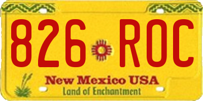 NM license plate 826ROC