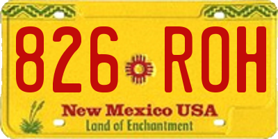 NM license plate 826ROH