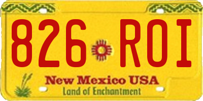 NM license plate 826ROI