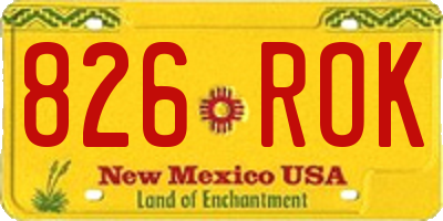 NM license plate 826ROK
