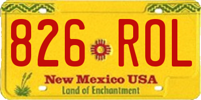 NM license plate 826ROL