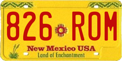 NM license plate 826ROM