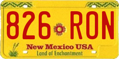 NM license plate 826RON