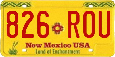 NM license plate 826ROU