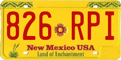 NM license plate 826RPI