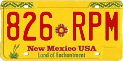 NM license plate 826RPM