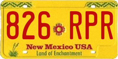 NM license plate 826RPR