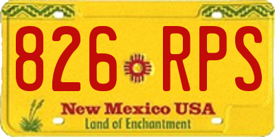 NM license plate 826RPS