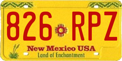 NM license plate 826RPZ