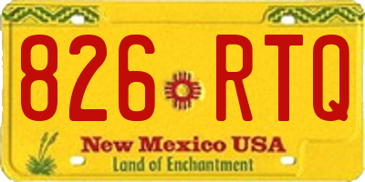 NM license plate 826RTQ