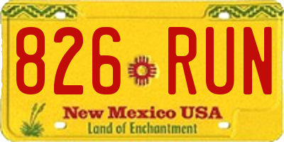NM license plate 826RUN