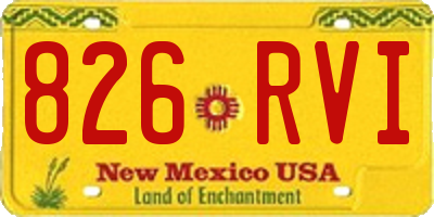 NM license plate 826RVI