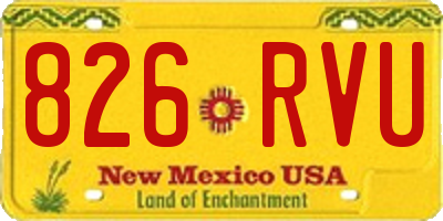 NM license plate 826RVU