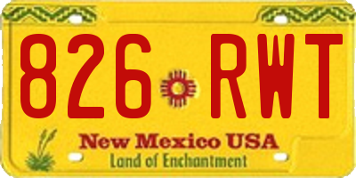 NM license plate 826RWT