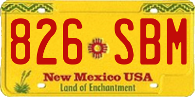 NM license plate 826SBM