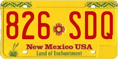 NM license plate 826SDQ