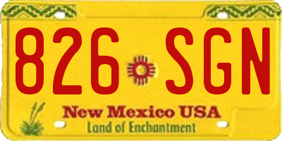 NM license plate 826SGN
