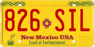 NM license plate 826SIL