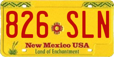 NM license plate 826SLN