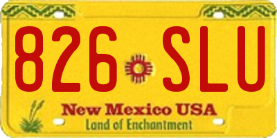 NM license plate 826SLU