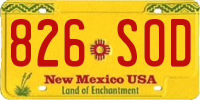 NM license plate 826SOD