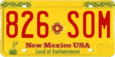 NM license plate 826SOM